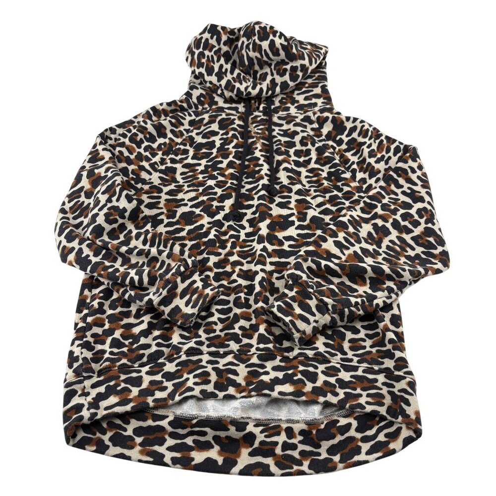 Lou & Grey Leopard Print Hoodie‎ Size SP Petites